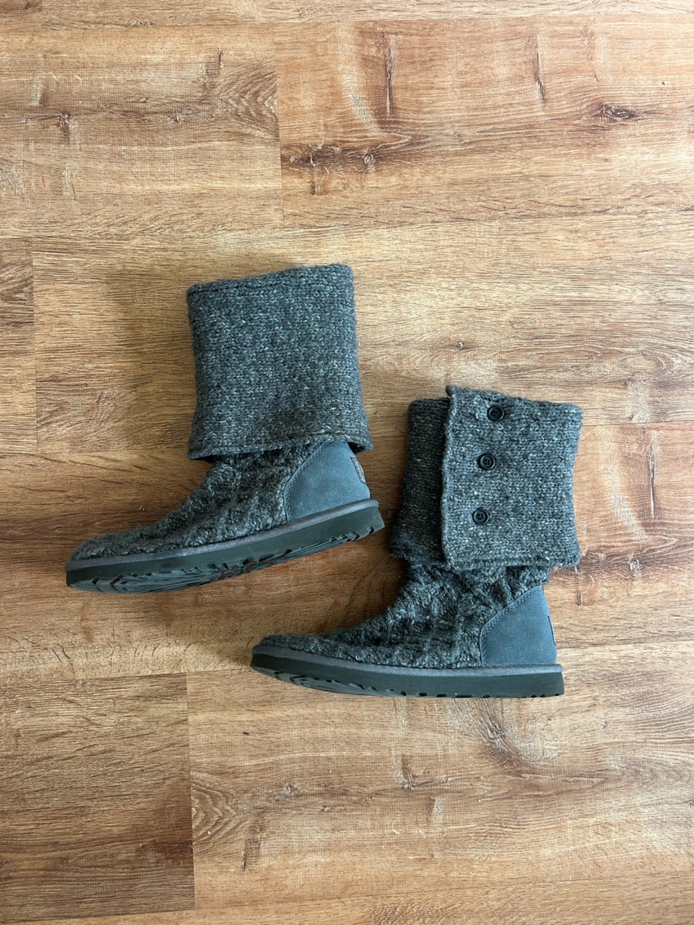 UGG Gray Cableknit Cuff Boots